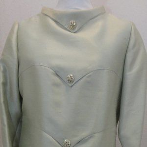 60's Vintage Sheath Dress Wool Silk Blend size 14